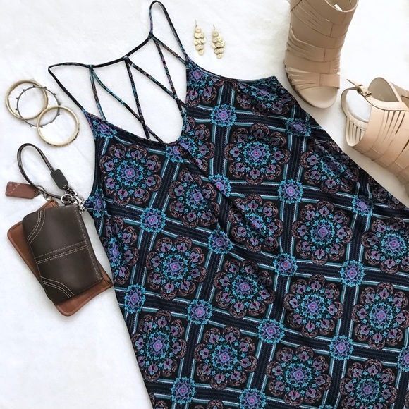 Astr Dresses & Skirts - ASTR Strappy Boho Print Sundress Medium